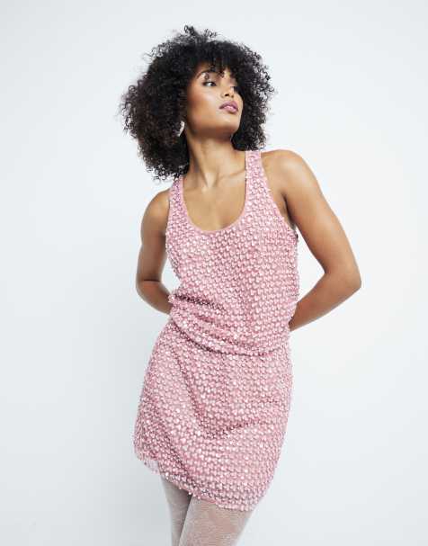 River Island embellished mini skirt co-ord in light pink