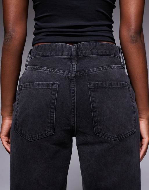 River Island embellished relaxed straight jean in black, 4 of 5