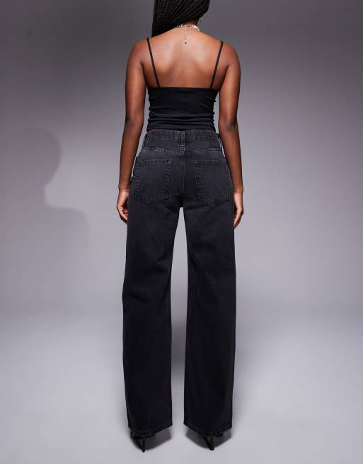 River Island embellished relaxed straight jeans in black, 2 of 5