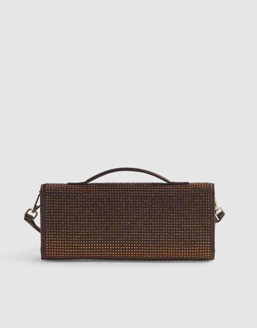 River Island Embellished shoulder bag in brown, 4 of 4