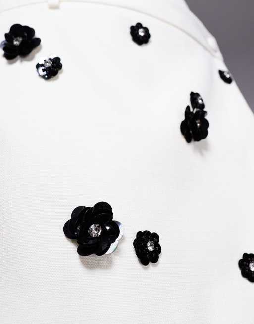 River Island embellished skort in white | ASOS