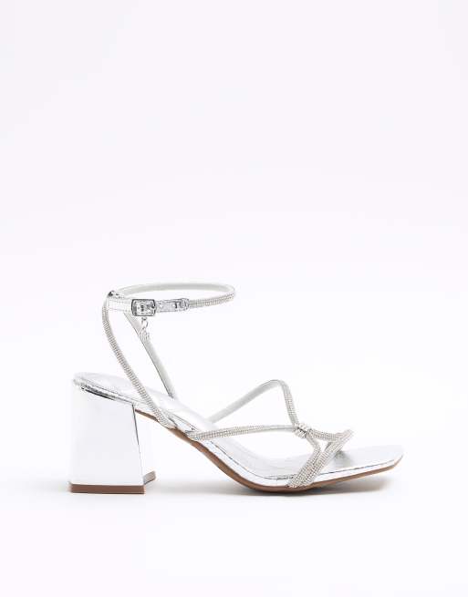 River island silver shoes online