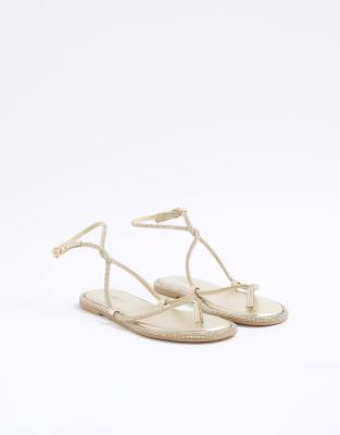  Embellished twist strappy sandals 