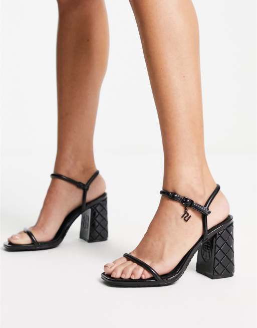 Black strappy hotsell heels river island