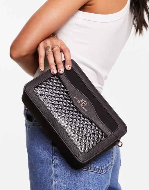 Black Embossed Crossbody