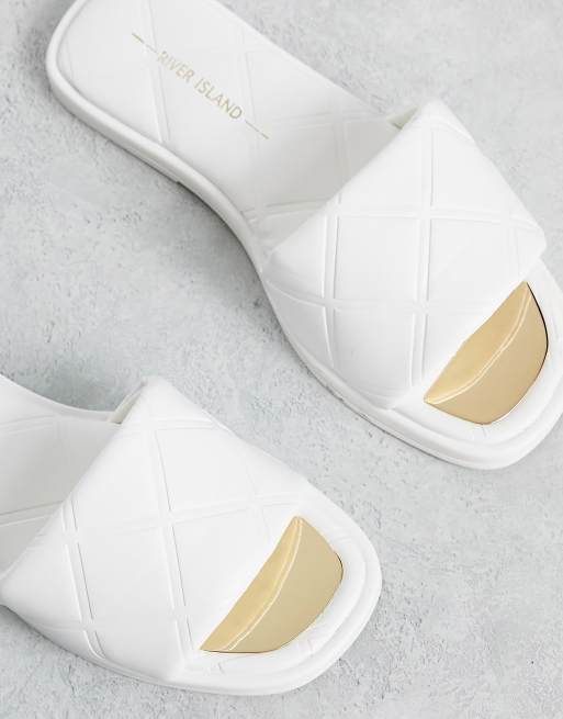 River island deals white sliders