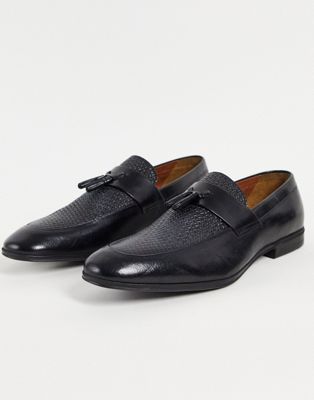 River Island embossed loafers in black