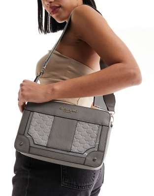 River Island embossed panel cross body bag in grey - ASOS Price Checker