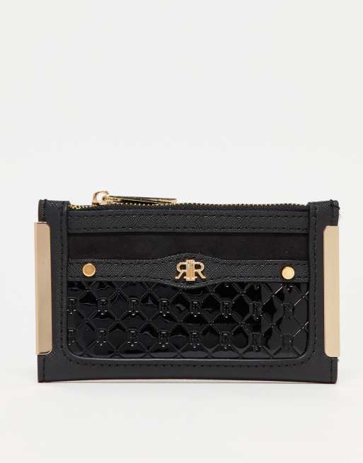 River Island embossed patent purse in black | ASOS