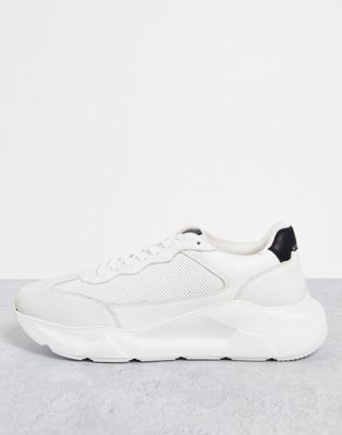 River Island embossed runner trainers in white - ASOS Price Checker