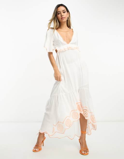 White beach outlet maxi dress