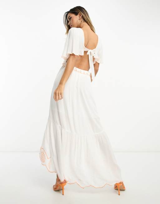 River island hot sale white maxi dress