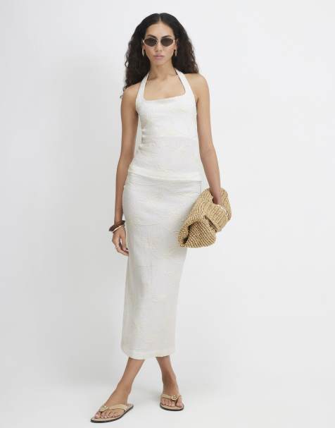 River Island Embroidered floral co-ord in cream - view 1