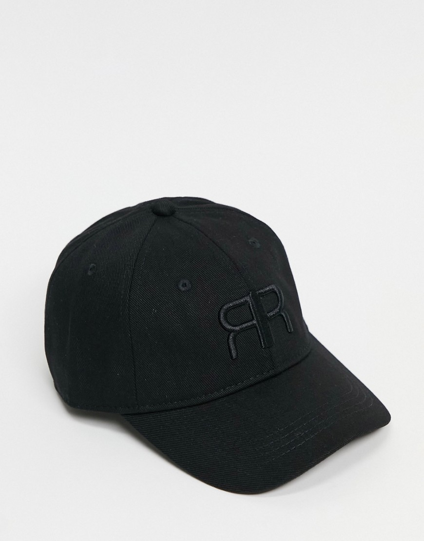 River Island embroidered logo cap in black