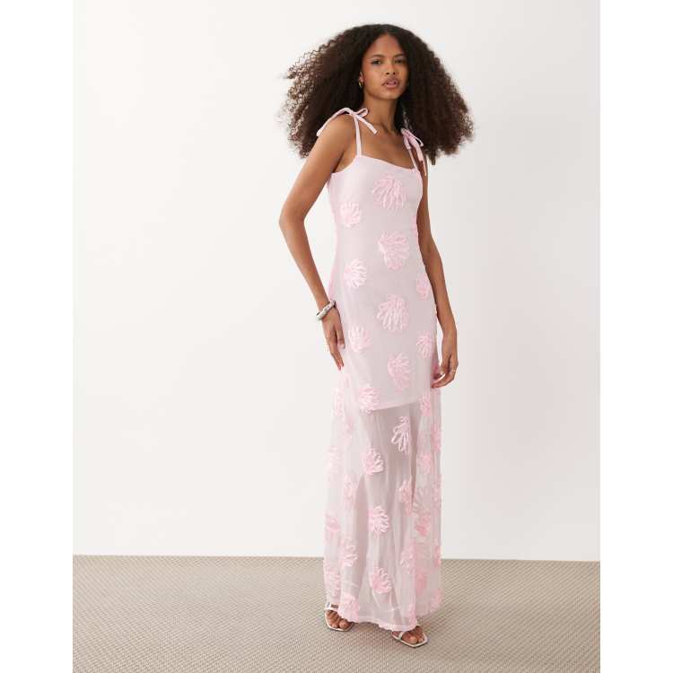 river island pink rose dress River Island - Maxi Dress - Women - Polyester - L
