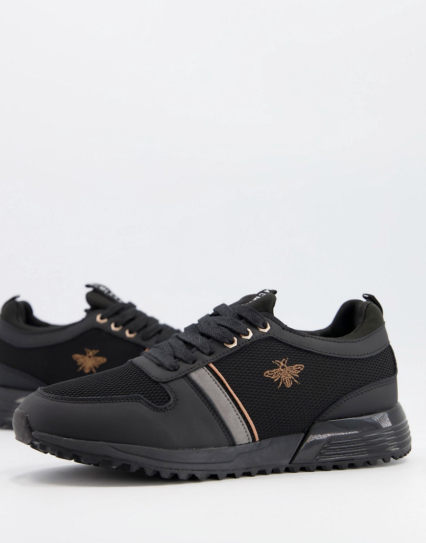 River Island embroidered sneakers in black