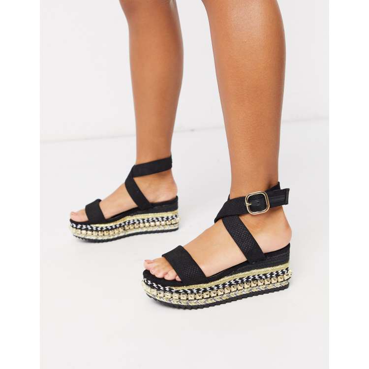 River island beige cheap studded flatform espadrille wedges