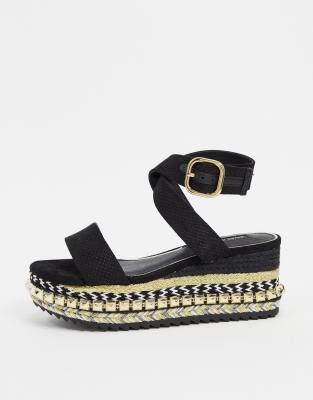 black studded flatforms
