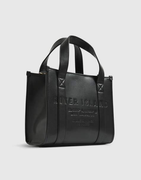 River Island Embroidered tote bag in black - view 1
