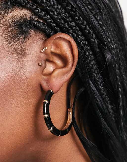 Enamel Bamboo Hoops