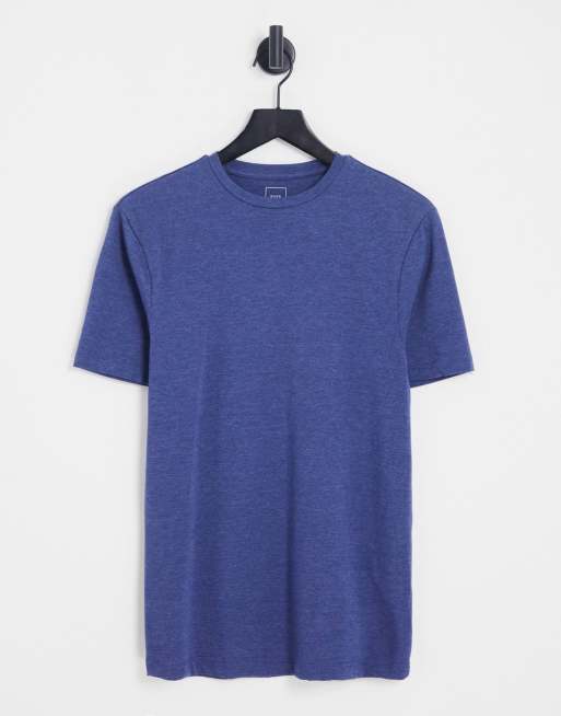 River Island – Eng geschnittenes T-Shirt in Marineblau
