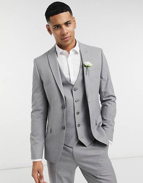 Herren Bekleidung Anzüge Dreiteilige Anzüge schmal geschnittene anzughose in Grau für Herren ASOS Synthetik 
