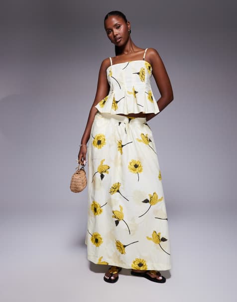 River Island - Ensemble à imprimé fleurs - Jaune - view 1