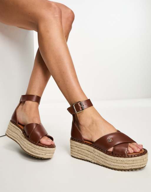 River Island espadrille flatform in brown ASOS