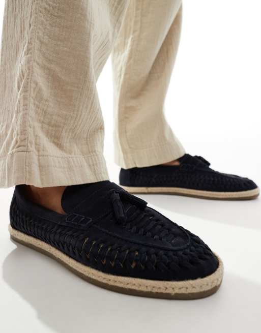 River Island Espadrille Loafer in Marineblau mit Weboptik