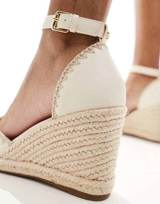 River Island espadrille wedge in cream ASOS