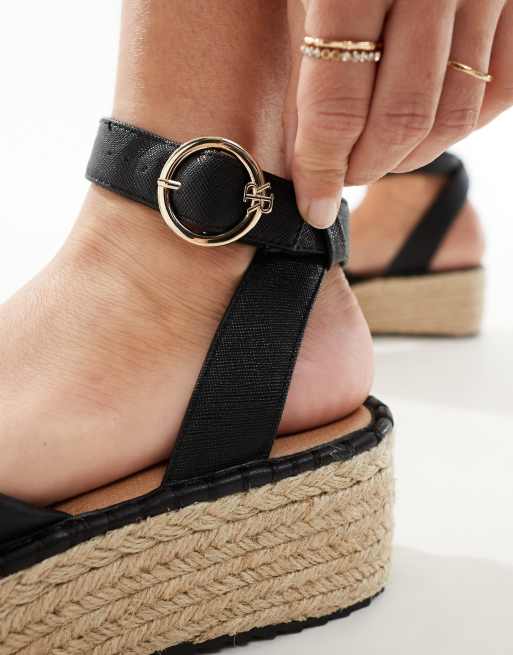 River Island - Espadrilles met dubbele bandjes in zwart, 2 van 4