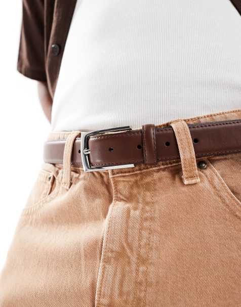 River Island essential belt in brown - view 1