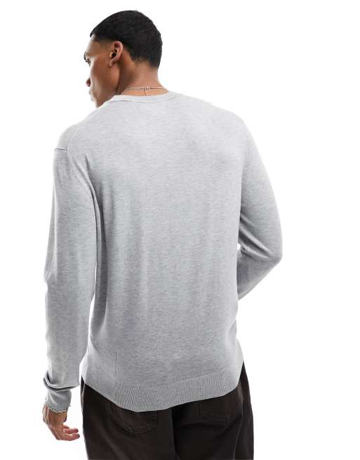 River Island essential crew neck sweatshirt in gray heather