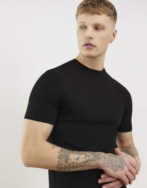 River Island Essential muscle fit t-shirt 3 pack in black, 3 of 4
