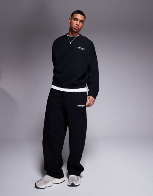 River Island essential relaxed fit sweatpants in black - part of a set