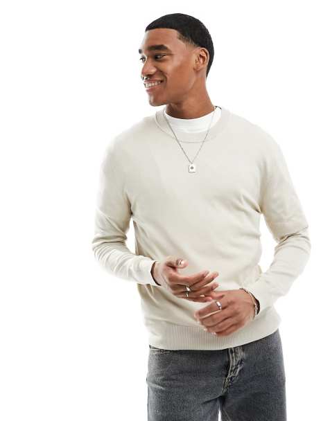 River Island - Essential - Sweatshirt met ronde hals in licht stone - view 1