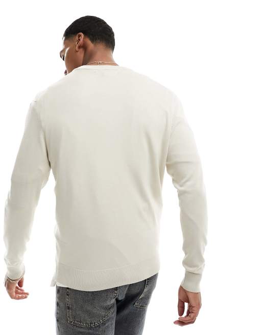 River Island - Essential - Sweatshirt met ronde hals in licht stone, 3 van 4