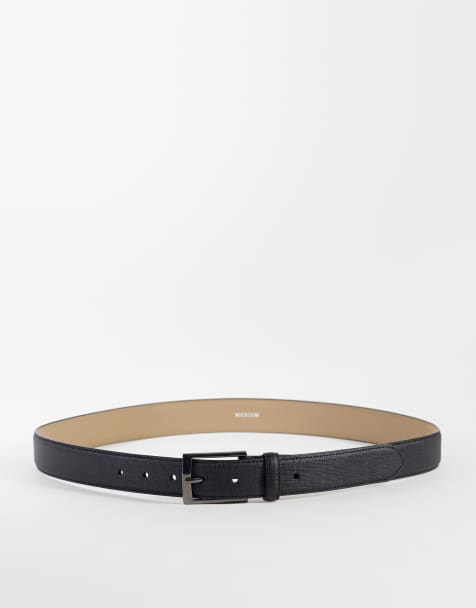 River Island essential textured belt in black - view 1