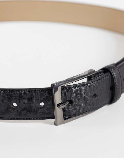 River Island essential textured belt in black, 3 of 3