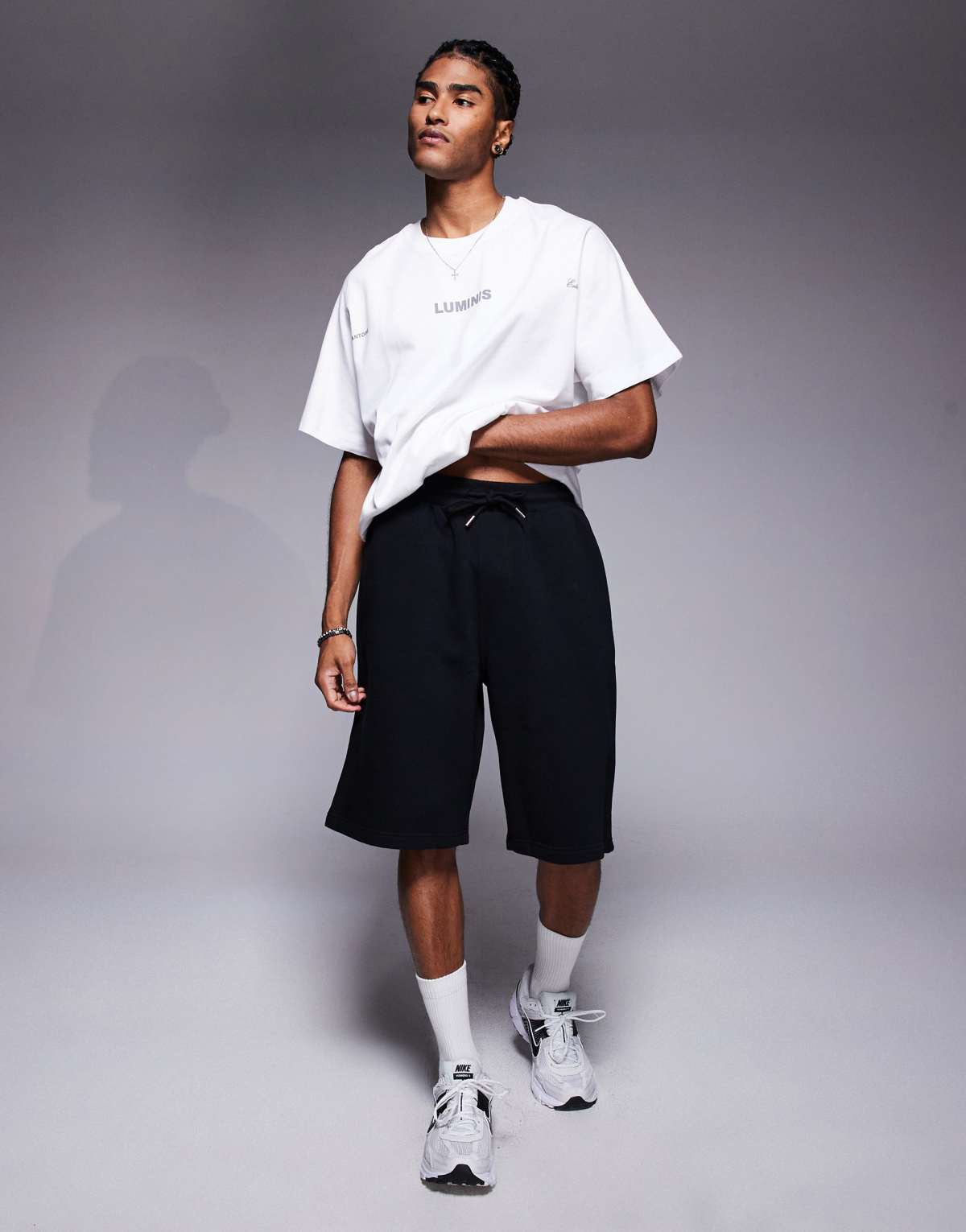 River Island essential wide leg jersey shorts in black