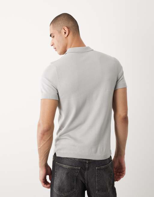 River Island - Essentials - Gråmeleret strikket polotrøje, 4 af 5