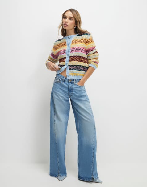 River Island Fairisle craft cardigan in multi colour