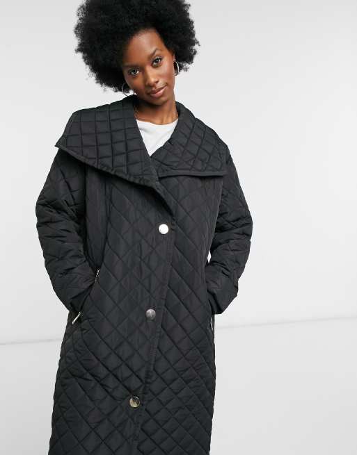 Black cheap quilted coat