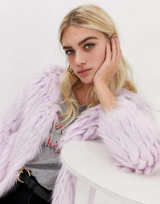 Asos pink hotsell fur jacket