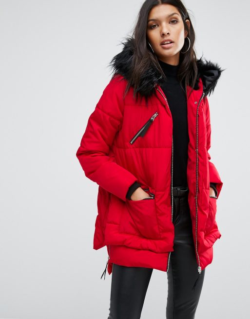 River island clearance red coat