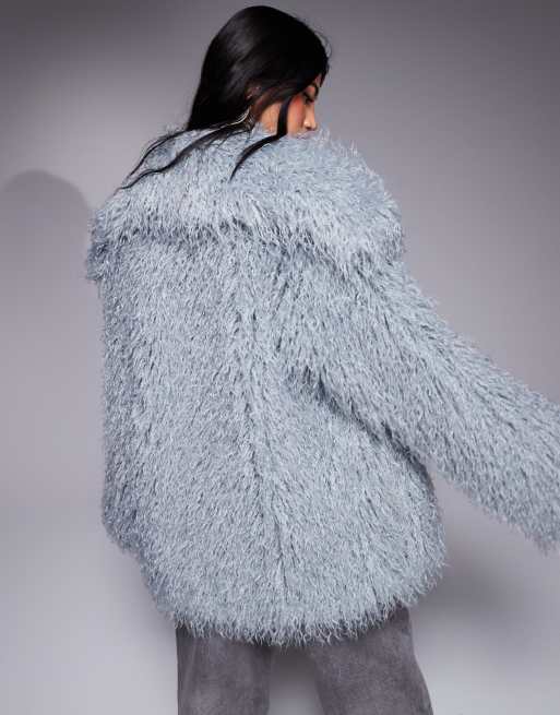 Shops blue fake fur jacket