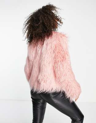 Light pink fuzzy clearance jacket