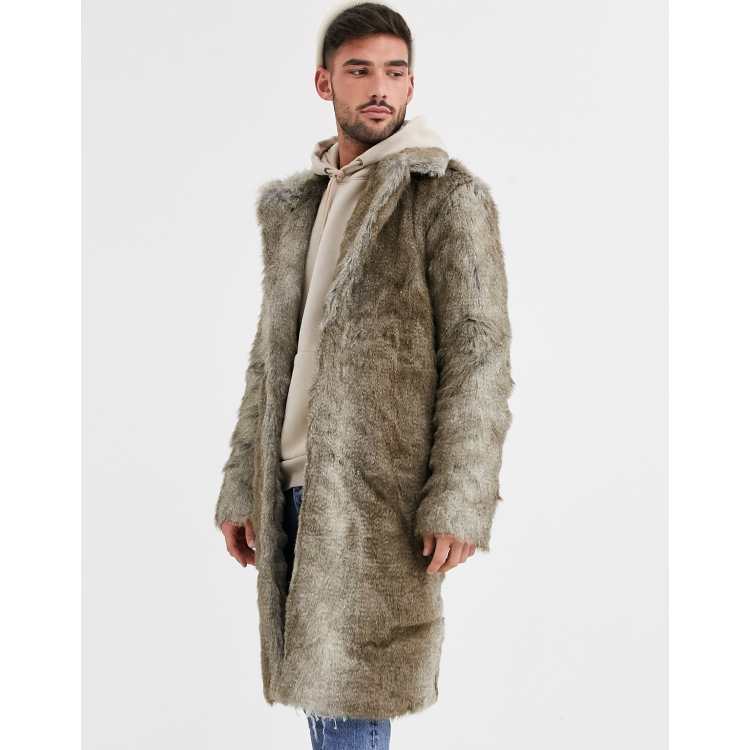 Asos fur jacket mens sale