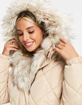 fur lined padded jacket