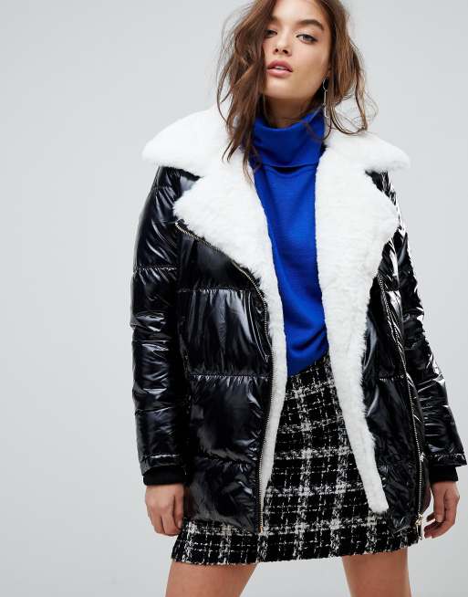 river island patent coat
